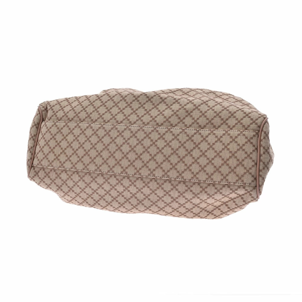 GUCCI Sukey Diamante Beige Pink Canvas Leather Handbag - Picture 5 of 9